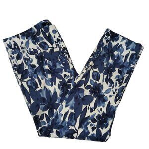 Insight Stretch Pull On Crop Pants Blue White Women's Size 12